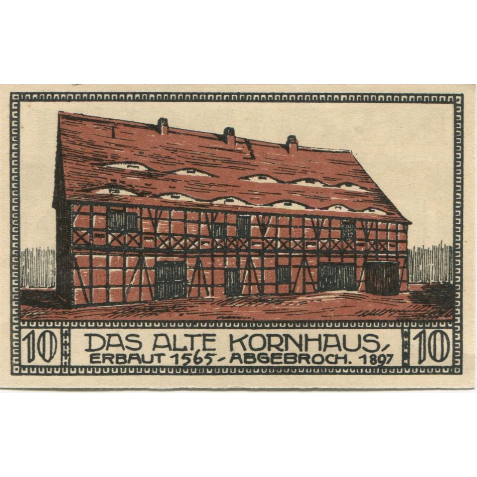 Banknote, Germany, Bitterfeld Stadt, 10 Pfennig, Batiment 4, 1921, AU(55-58)