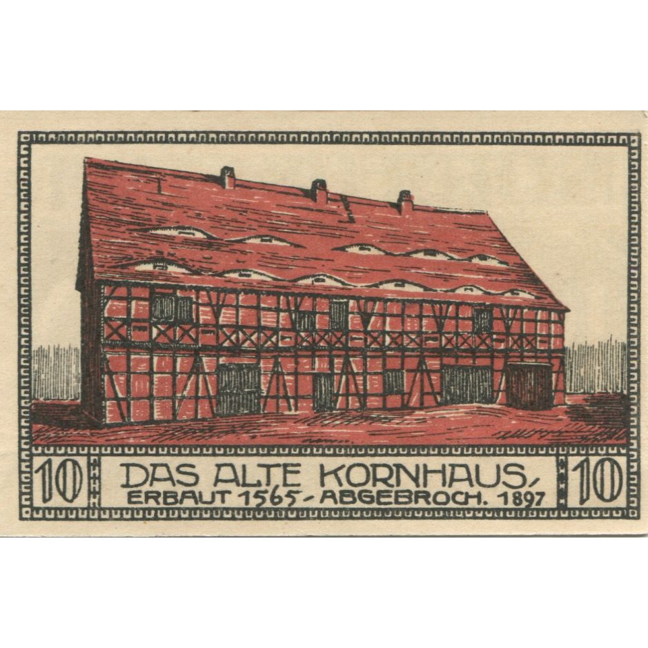 Banknote, Germany, Bitterfeld Stadt, 10 Pfennig, Batiment 5, 1921, AU(55-58)