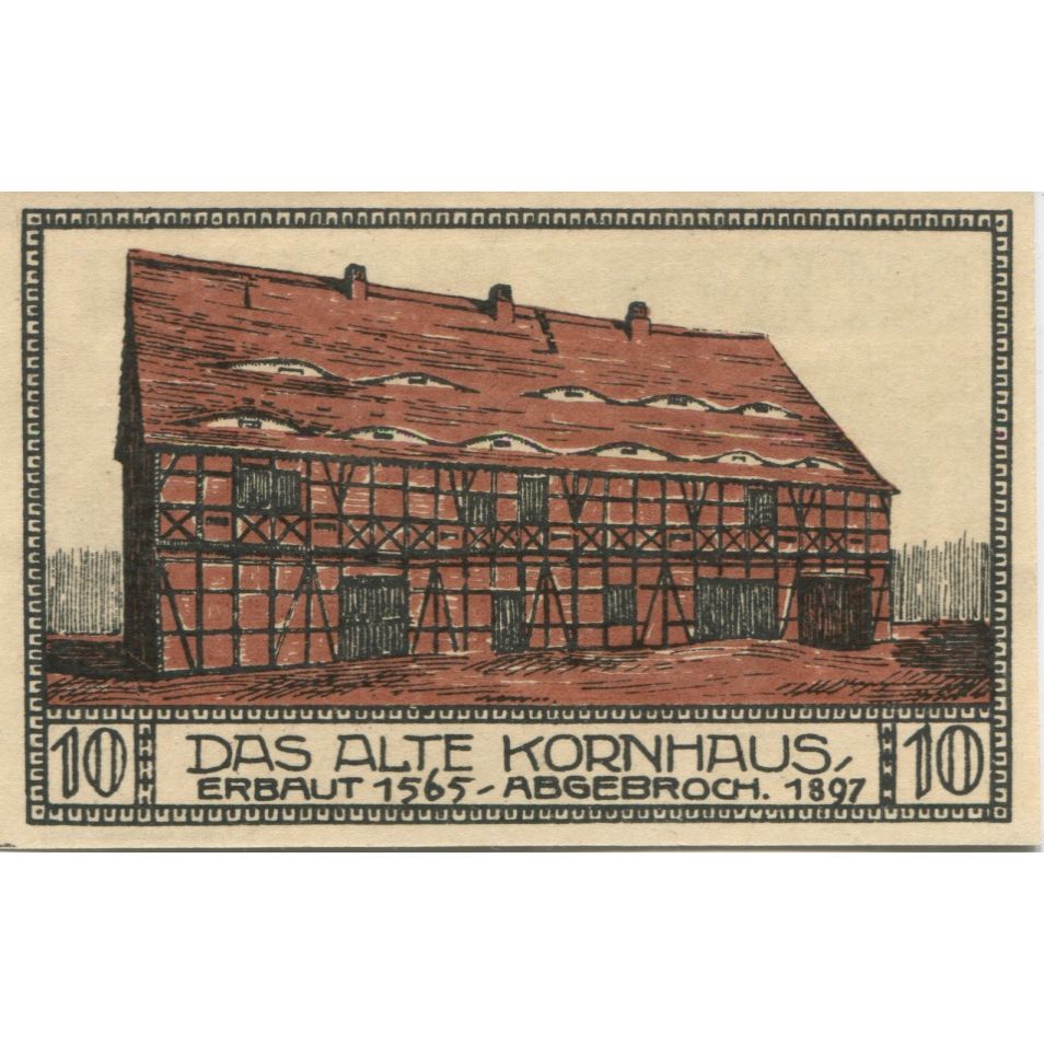 Banknote, Germany, Bitterfeld Stadt, 10 Pfennig, Batiment 6, 1921, AU(55-58)