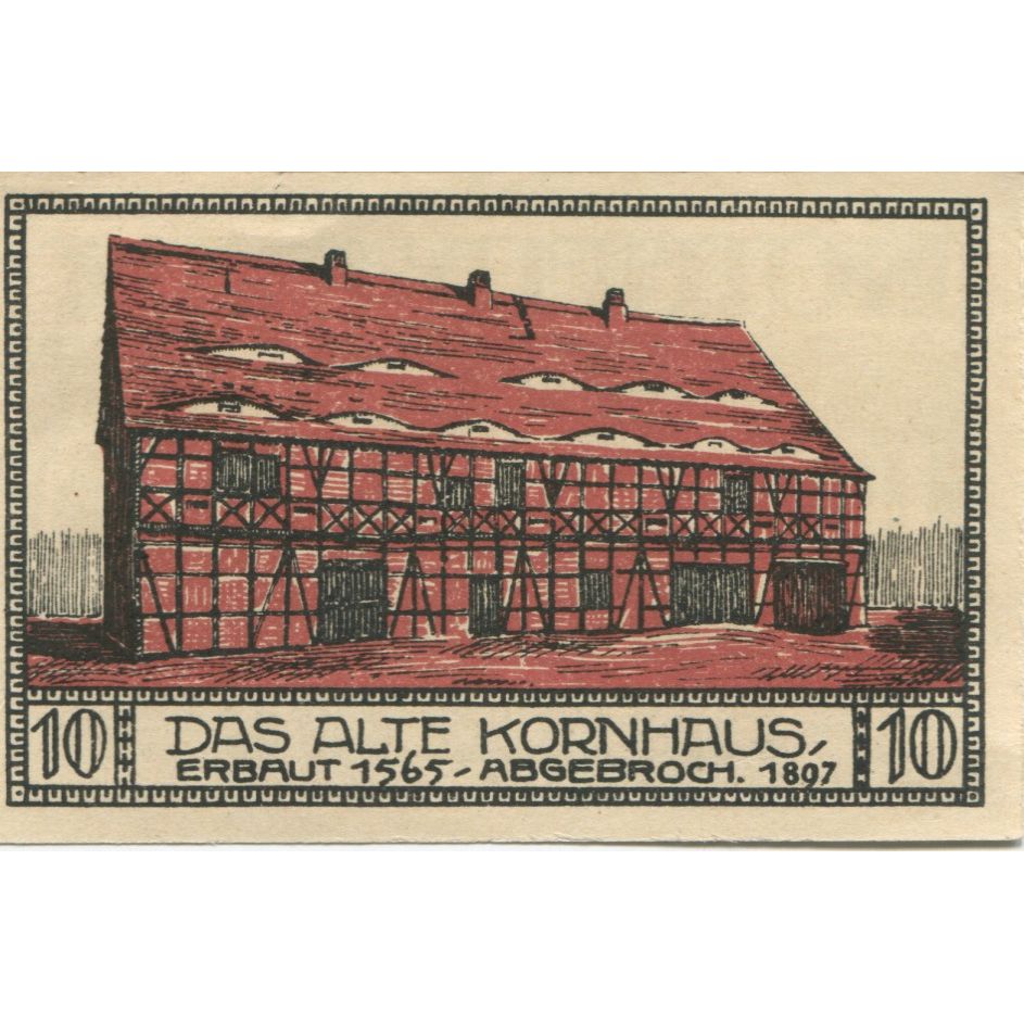 Banknote, Germany, Bitterfeld Stadt, 10 Pfennig, batiment 7, 1921, AU(55-58)