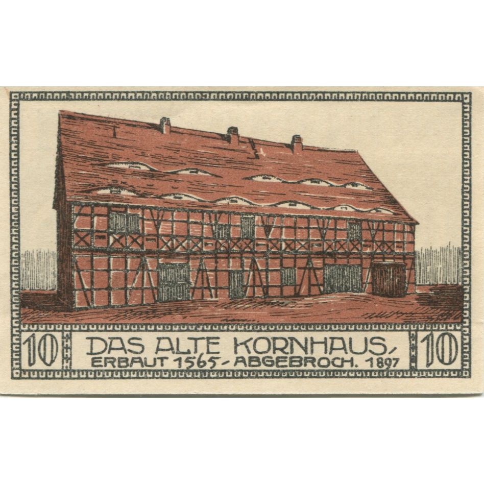 Billete, Alemania, Bitterfeld Stadt, 10 Pfennig, Batiment 9, 1921, EBC