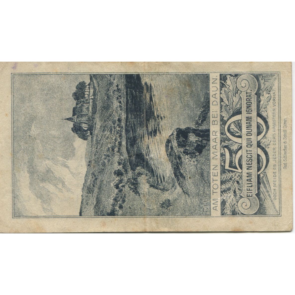 Banconote, Germania, Daun Kreis, 50 Pfennig, paysage, 1920, 1920-02-20, BB+