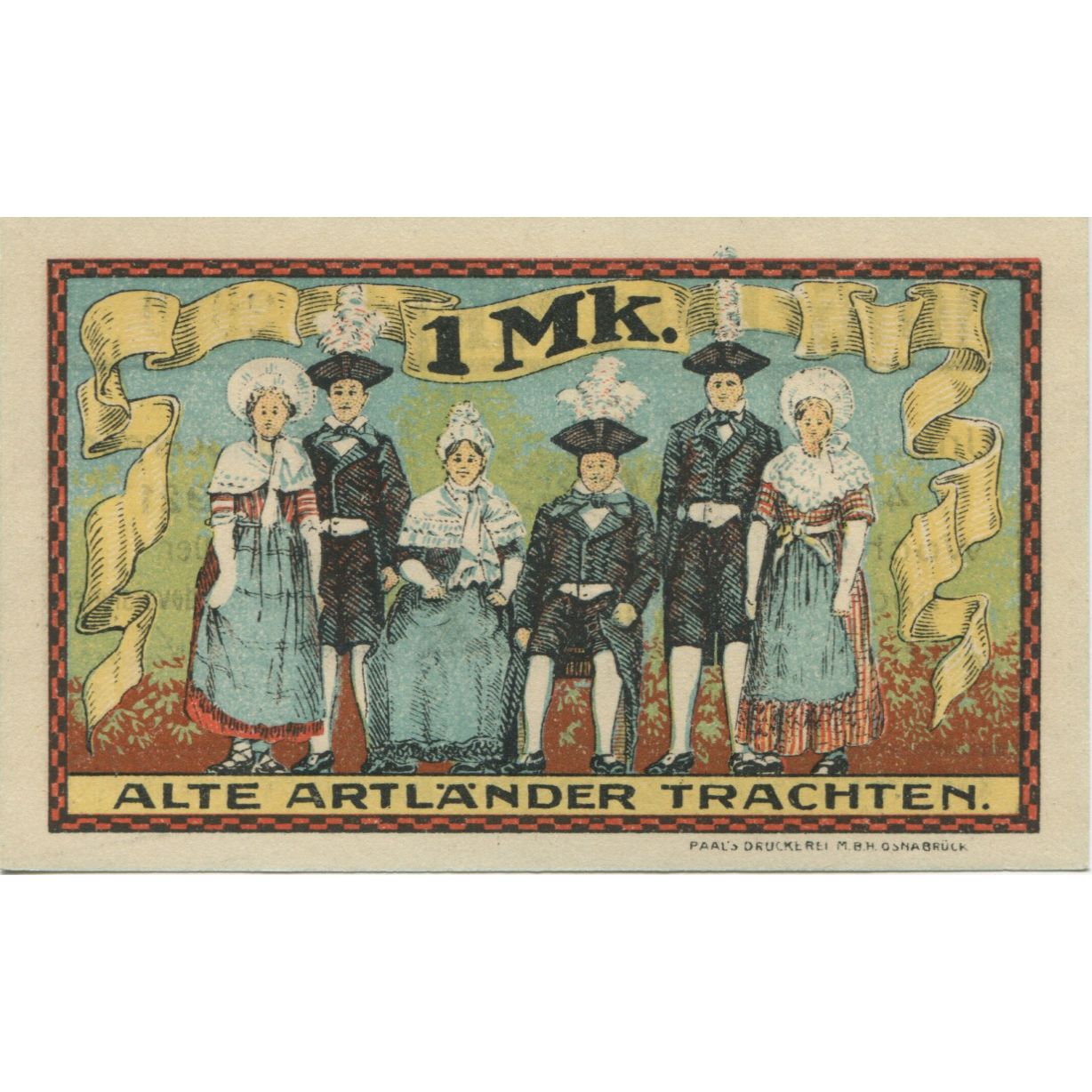 Banknote, Germany, Badbergen, 1 Mark, personnage, 1921, AU(55-58), Mehl:58.1