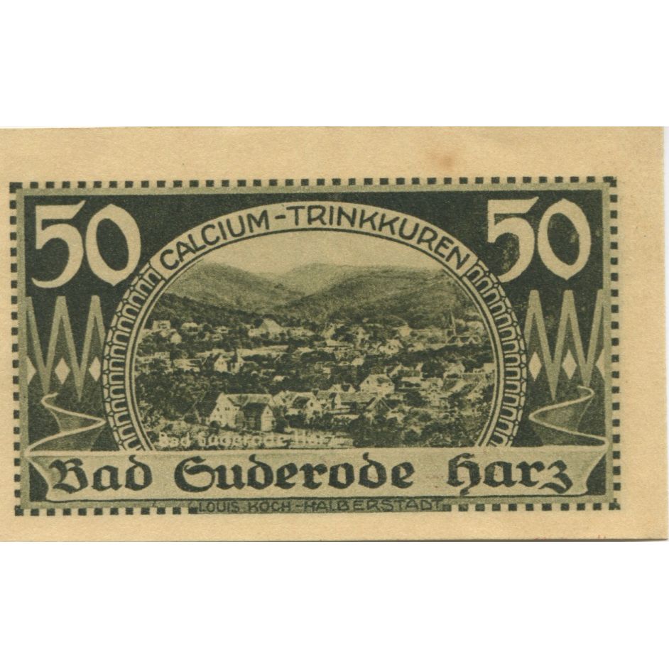 Banknote, Germany, Suderode im Harz Gemeinde, 50 Pfennig, paysage 1, 1921