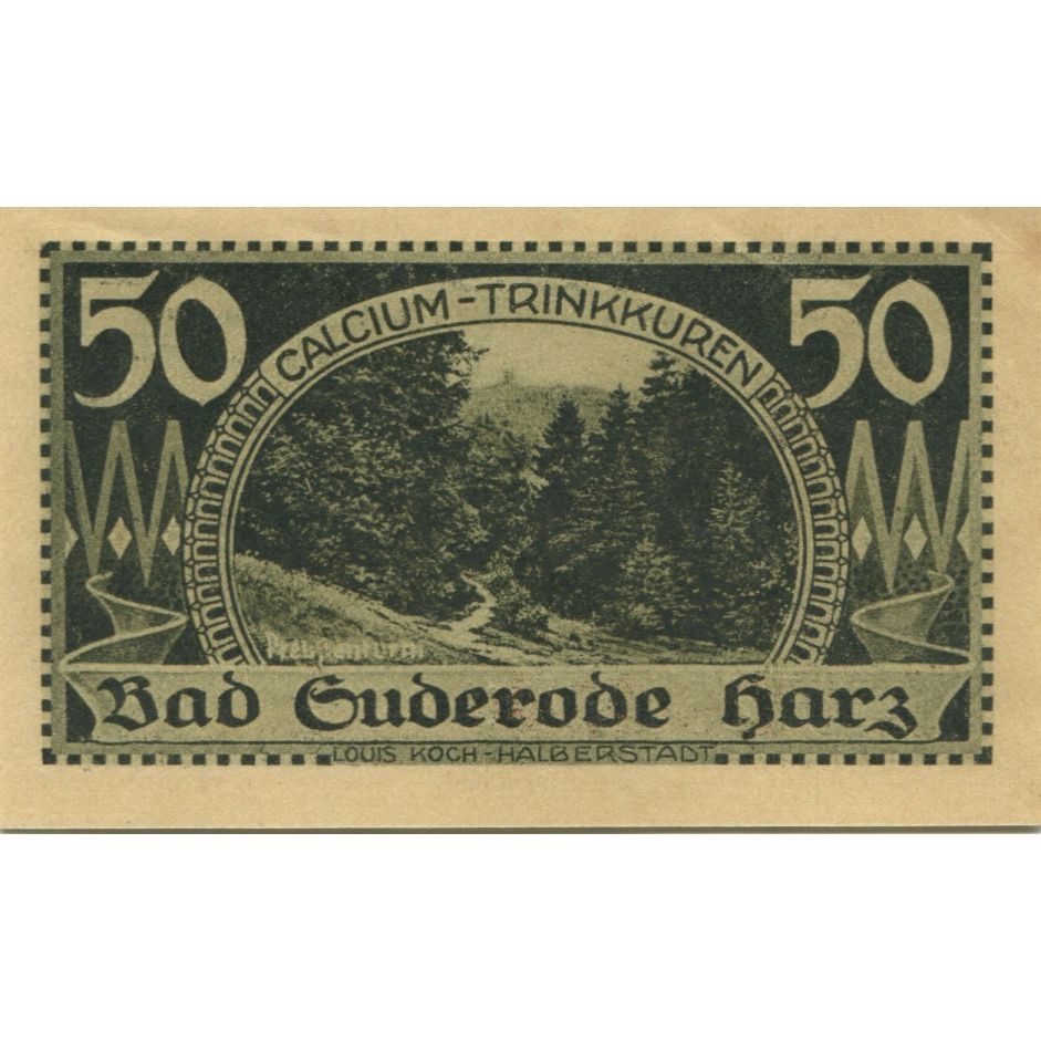 Banknote, Germany, Suderode im Harz Gemeinde, 50 Pfennig, paysage 2, 1921