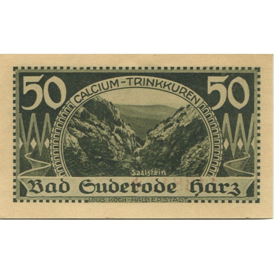Banknote, Germany, Suderode im Harz Gemeinde, 50 Pfennig, paysage 3, 1921
