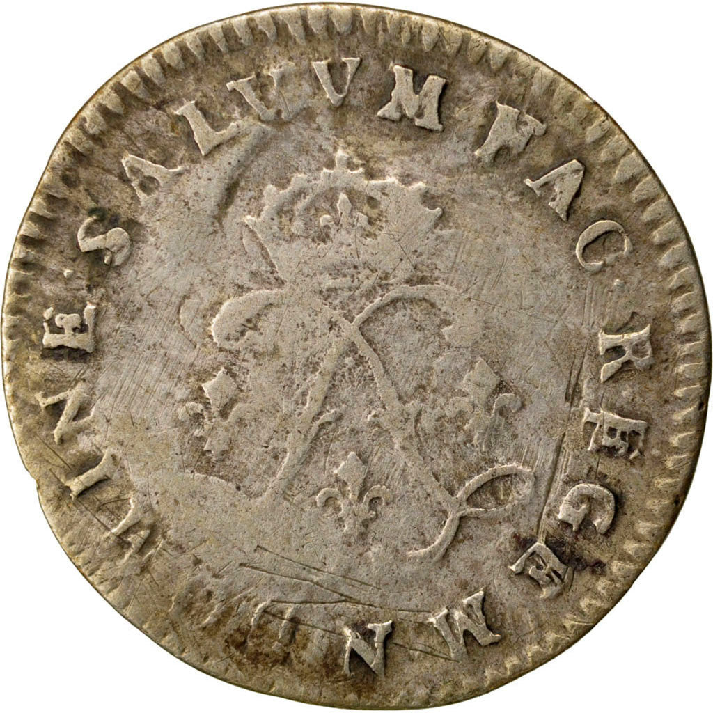 Francja, Louis XIV, 4 Sols 2 Deniers, 4 Sols aux 2 L, 1694, Montpellier, Srebro