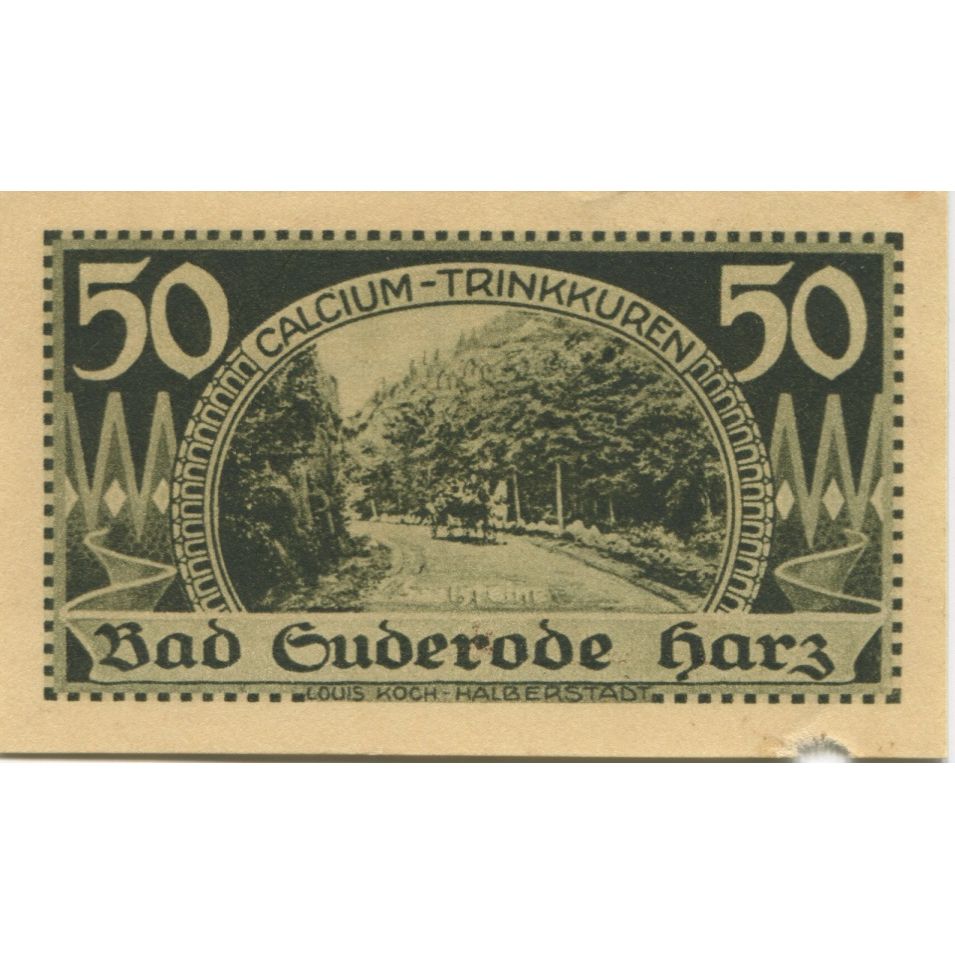 Banknote, Germany, Suderode im Harz Gemeinde, 50 Pfennig, paysage 4, 1921