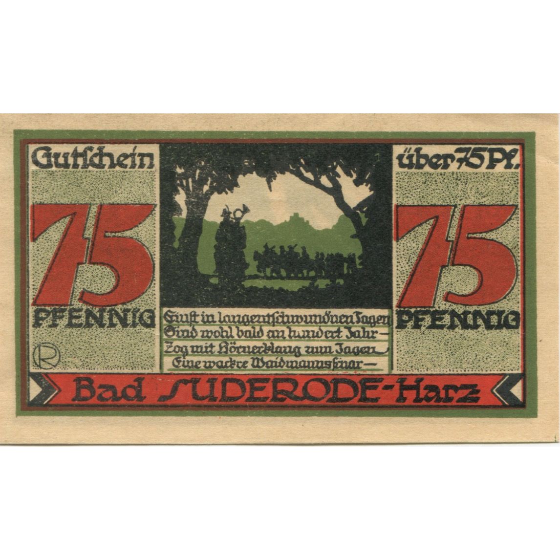 Banknote, Germany, Suderode im Harz Gemeinde, 75 Pfennig, personnage 2, 1921