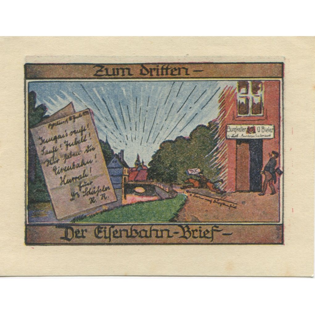 Billet, Allemagne, Burgsteinfurt Stadt, 50 Pfennig, paysage, 1923, 1923-01-01