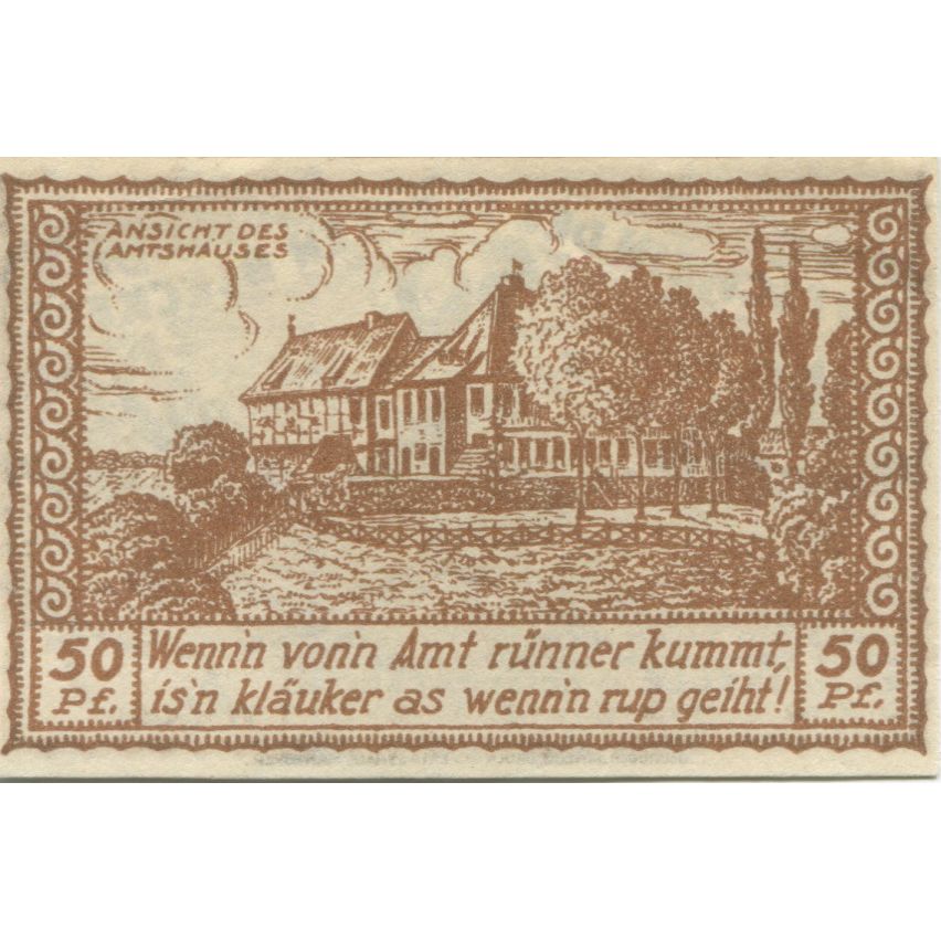 Banknote, Germany, Bleckede Flecken, 50 Pfennig, Maison, undated (1921)