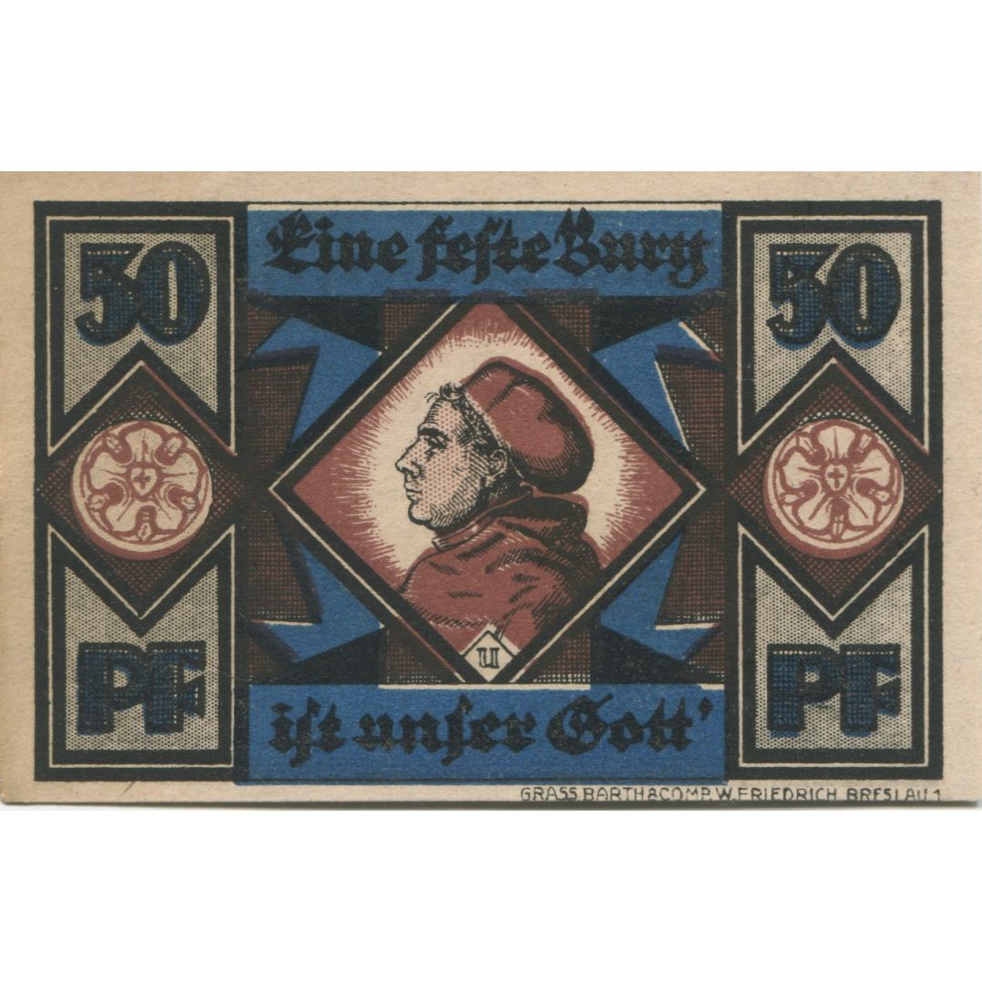 Banknote, Germany, Breslau Evangelisch Kirchlicher Arbeitsausschuß, 50 Pfennig
