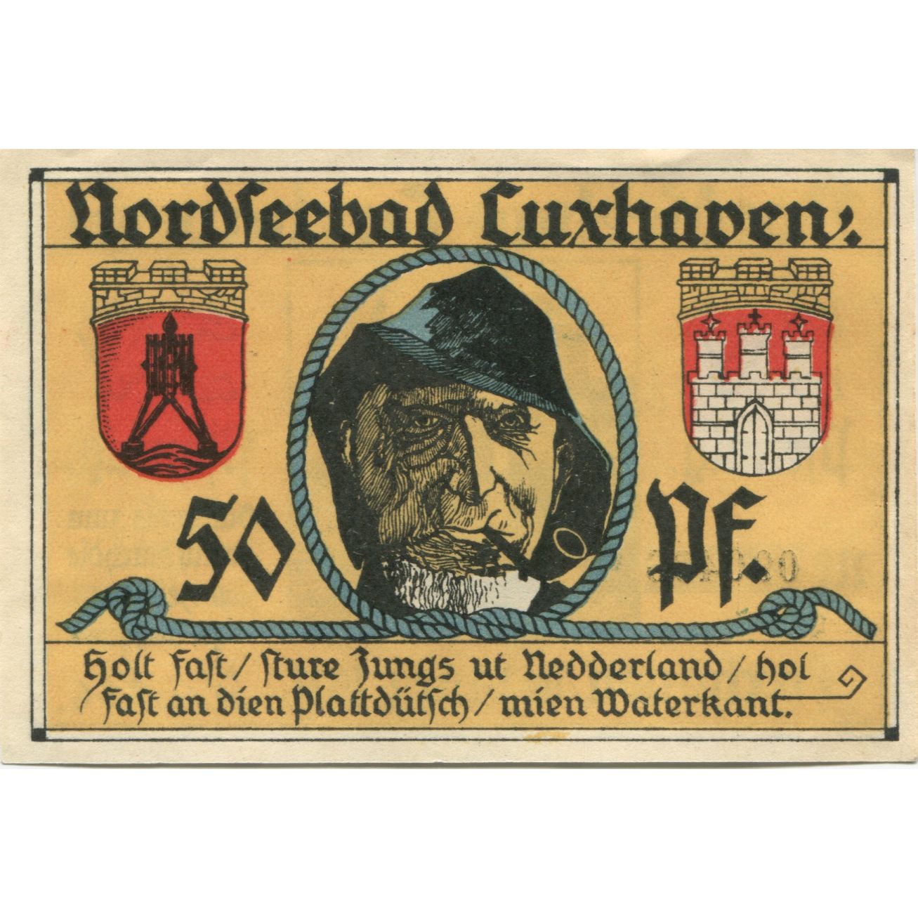 Billet, Allemagne, Cuxhaven Stadt, 50 Pfennig, personnage, 1921, SUP, Mehl:249.2