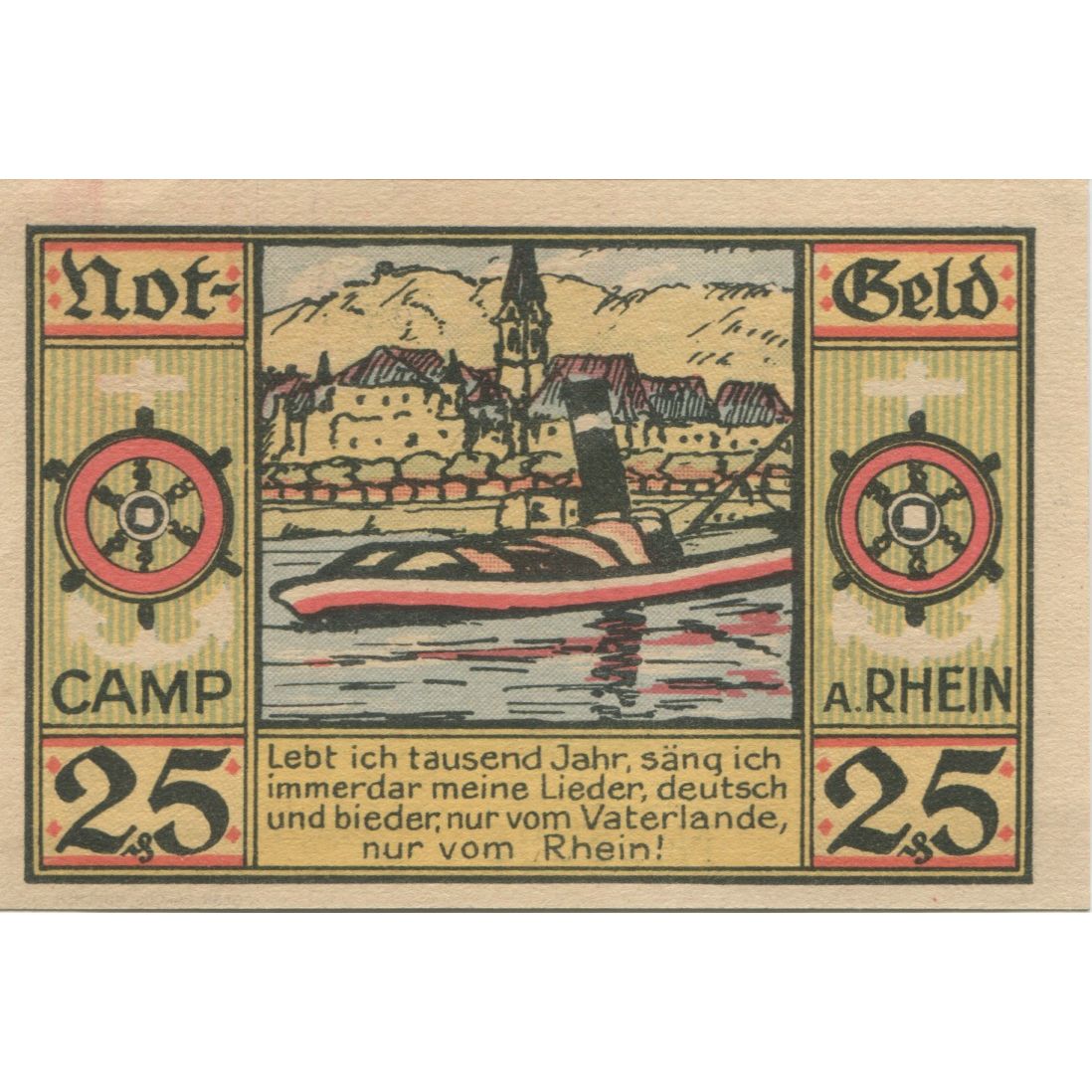 Banknote, Germany, Camp Bornhofen Gemeinde, 25 Pfennig, paysage, 1921