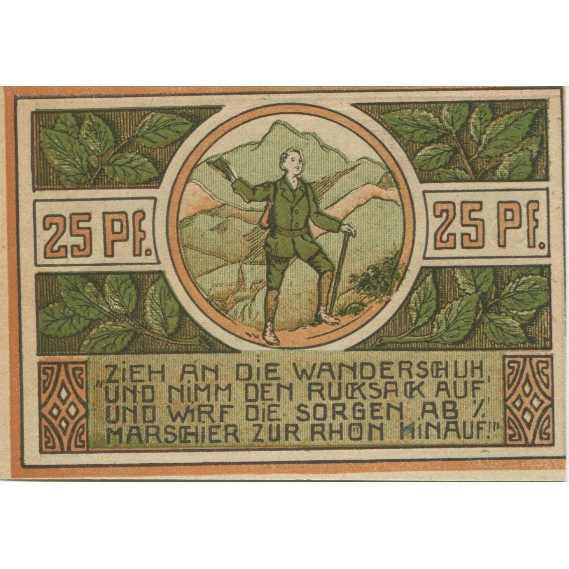 Banknote, Germany, Dermbach Gemeinde, 25 Pfennig, personnage, 1921, 1921-01-01