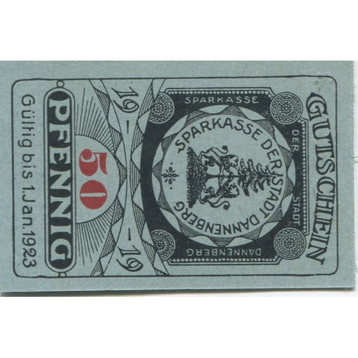 Banknote, Germany, Dannenberg Stadt, 50 Pfennig, Batiment, 1923, 1923-01-01