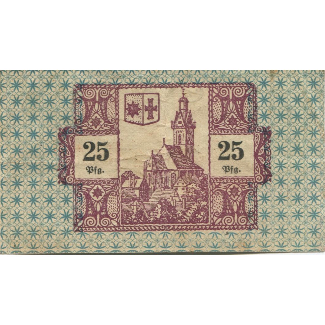 Banknote, Germany, Corbach Stadt, 25 Pfennig, village, 1920, 1920-12-15