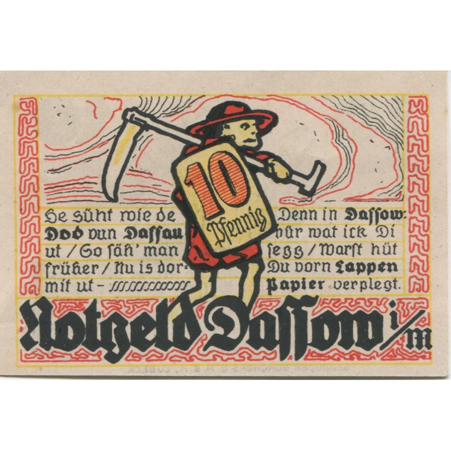 Banknote, Germany, Dassow Gemeinde, 10 Pfennig, Eglise, 1922, 1922-07-01