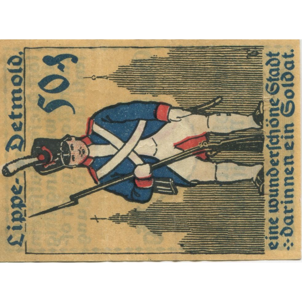 Banknote, Germany, Detmold Stadt, 50 Pfennig, personnage 2, 1920, AU(50-53)