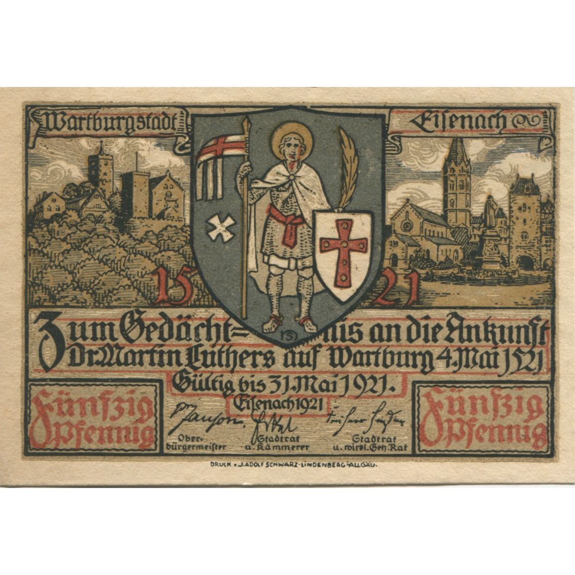 Banknote, Germany, Eisenach Stadt, 50 Pfennig, personnage, 1921, 1921-05-31