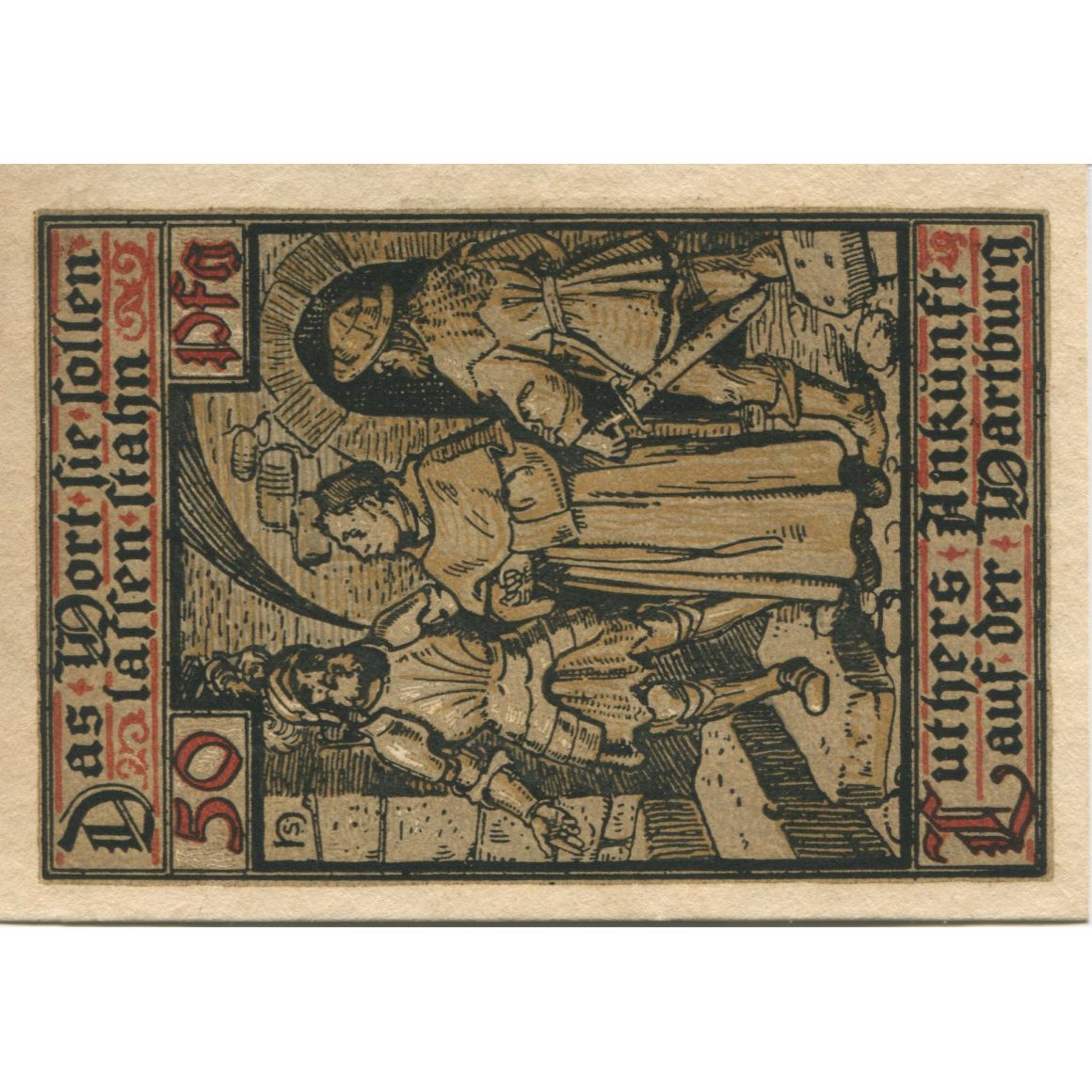 Billet, Allemagne, Eisenach Stadt, 50 Pfennig, personnage 1, 1921, 1921-05-31