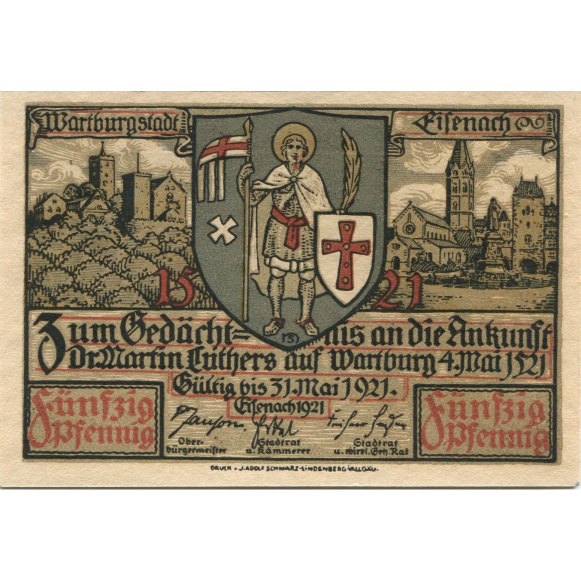 Banknote, Germany, Eisenach Stadt, 50 Pfennig, personnage 2, 1921, 1921-05-31