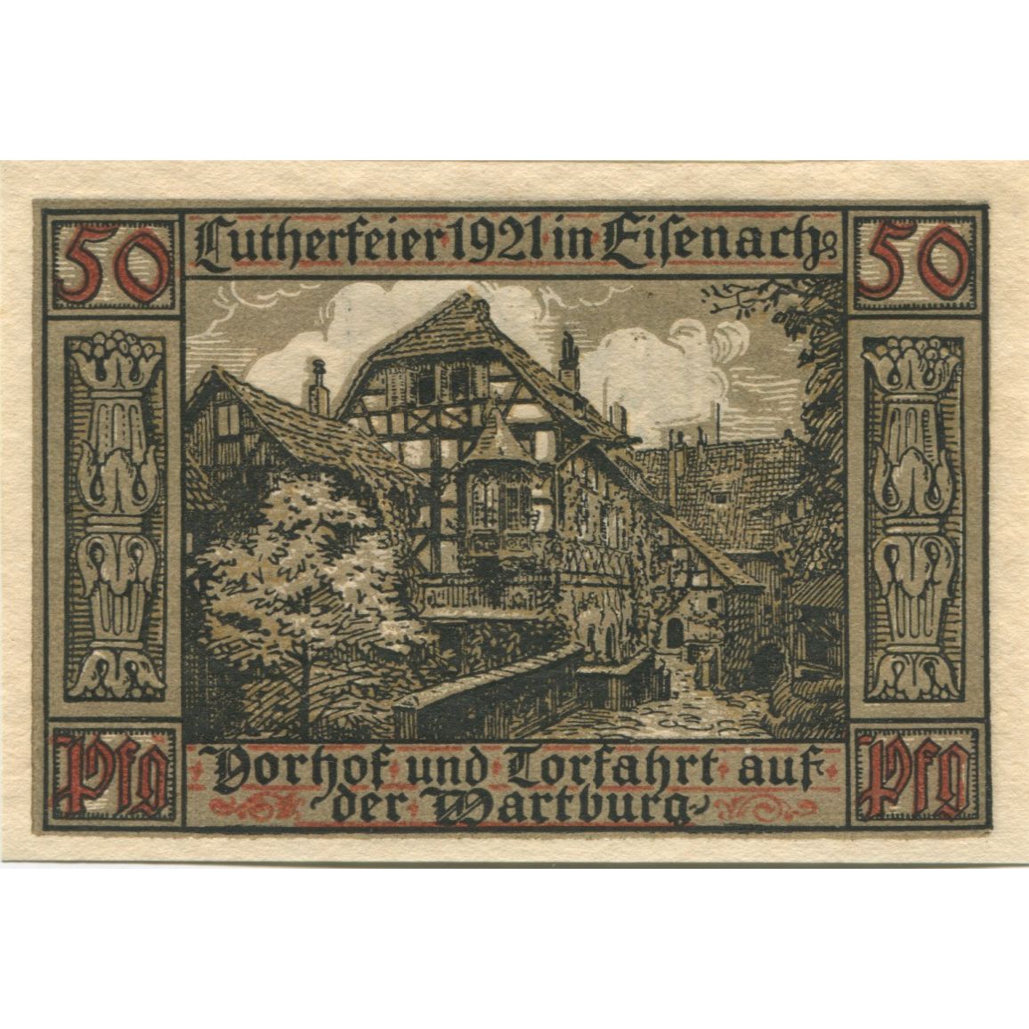 Banknote, Germany, Eisenach Stadt, 50 Pfennig, Batiment, 1921, 1921-05-31