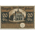 Billet, Allemagne, Erfurt Stadt, 20 Pfennig, Texte, 1920, 1920-04-09, TTB