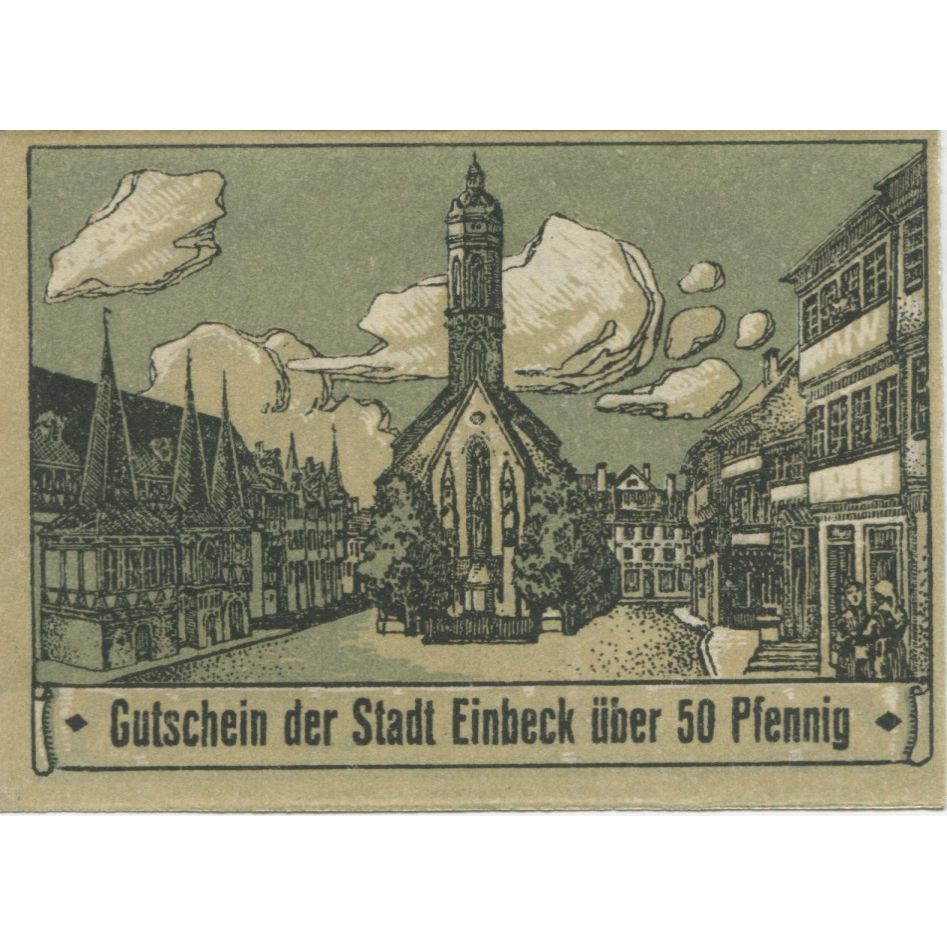 Banknote, Germany, Einbeck Stadt, 50 Pfennig, Eglise, 1920, 1920-12-20