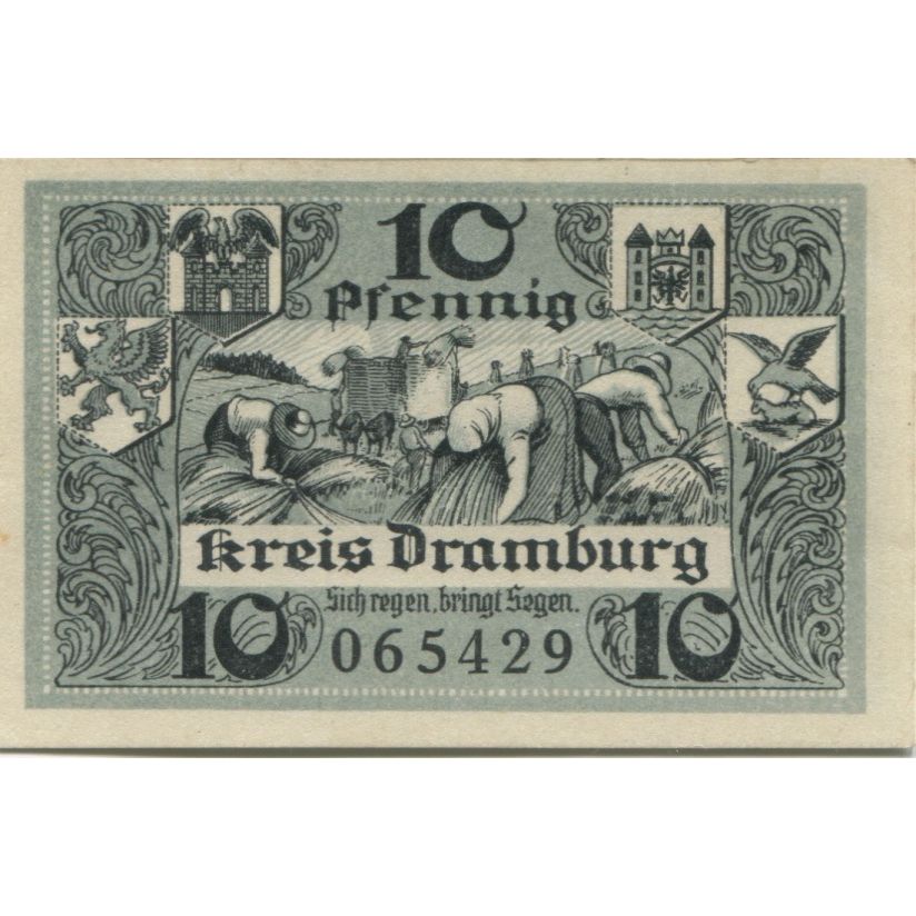 Banknote, Germany, Dramburg Kreisausschuß, 10 Pfennig, Texte, 1920, 1920-08-06