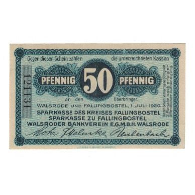 Banknote, Germany, Fallingbostel und Walsrode Sparkassen und Vereine, 50