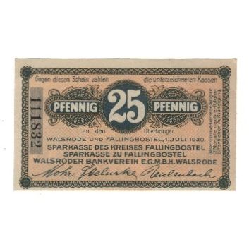 Banknote, Germany, Fallingbostel und Walsrode Sparkassen und Vereine, 25