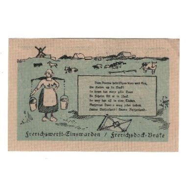 Banknote, Germany, Einswarden Frerichswerft, 50 Pfennig, personnage 1, 1921