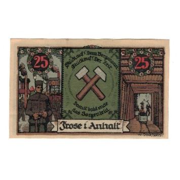Billet, Allemagne, Frose Gemeinde, 25 Pfennig, personnage, 1921, 1921-06-27