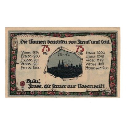 Banknote, Germany, Frose Gemeinde, 75 Pfennig, paysage, 1921, 1921-06-27