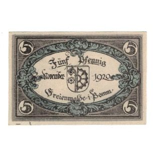 Banknote, Germany, Freienwalde Stadt, 5 Pfennig, valeur faciale, 1920
