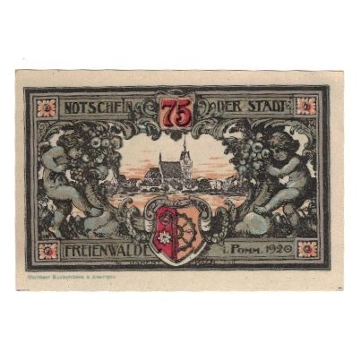 Banknote, Germany, Freienwalde Stadt, 75 Pfennig, paysage, 1920, AU(55-58)