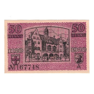 Geldschein, Deutschland, Freiburg i. Br. Stadt, 50 Pfennig, Batiment, 1920