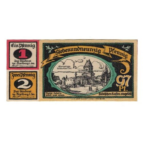Banknote, Germany, Freiberg Stadt, 1 Mark, Batiment, 1921, 1921-07-22