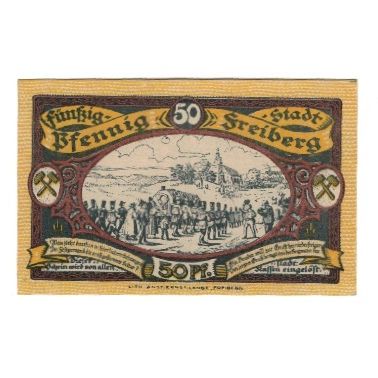 Banknote, Germany, Freiberg Stadt, 50 Pfennig, personnage 4, 1921, AU(55-58)