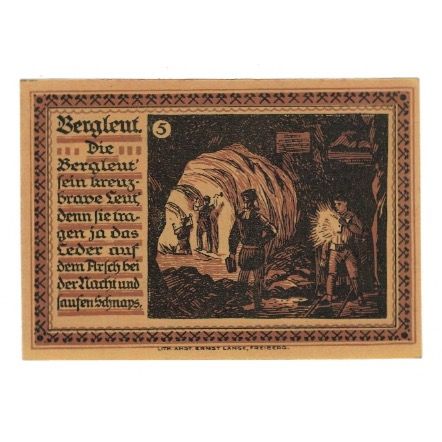 Banknote, Germany, Freiberg Stadt, 75 Pfennig, personnage 4, 1921, 1921-12-31