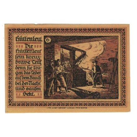 Banknote, Germany, Freiberg Stadt, 75 Pfennig, personnage 5, 1921, 1921-12-31