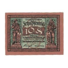 Banknote, Germany, Freiberg Stadt, 10 Pfennig, personnage, 1918, 1918-12-31