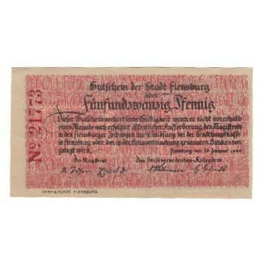 Banknote, Germany, Flensburg Stadt, 25 Pfennig, texte 1, 1920, 1920-01-16