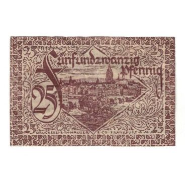 Banconote, Germania, Frankfurt am Main Stadt, 25 Pfennig, N.D, 1919, 1919-11-01