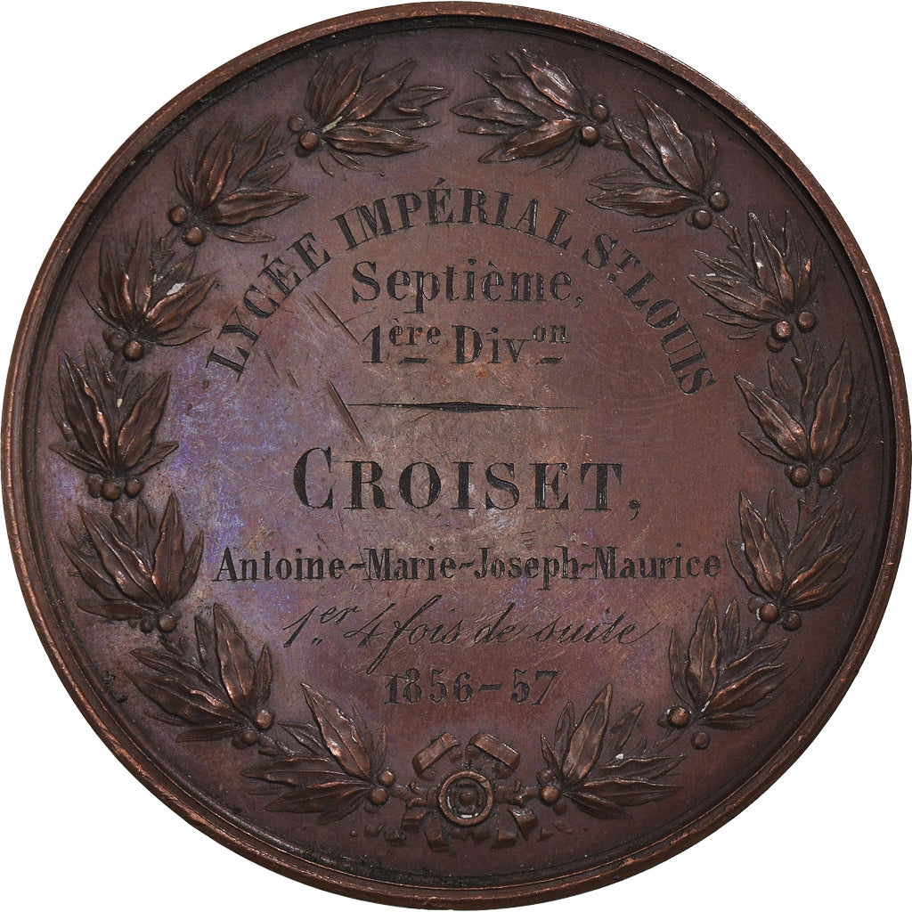 Frankreich, Medaille, Napoléon III, Lycée Impérial Saint-Louis, 1857, Barre
