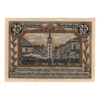 Banknote, Germany, Forst i.L. Stadt, 25 Pfennig, Ville, 1921, 1921-07-01