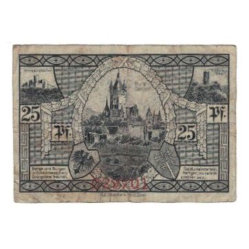 Banknote, Germany, Cochem Landkreis, 25 Pfennig, paysage, 1921, EF(40-45)