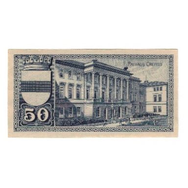 Banknote, Germany, Crefeld Stadt, 50 Pfennig, Batiment, 1922, 1922-03-31