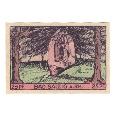 Banknote, Germany, Salzig, Bad Gemeinde, 25 Pfennig, paysage, 1921, 1921-04-25